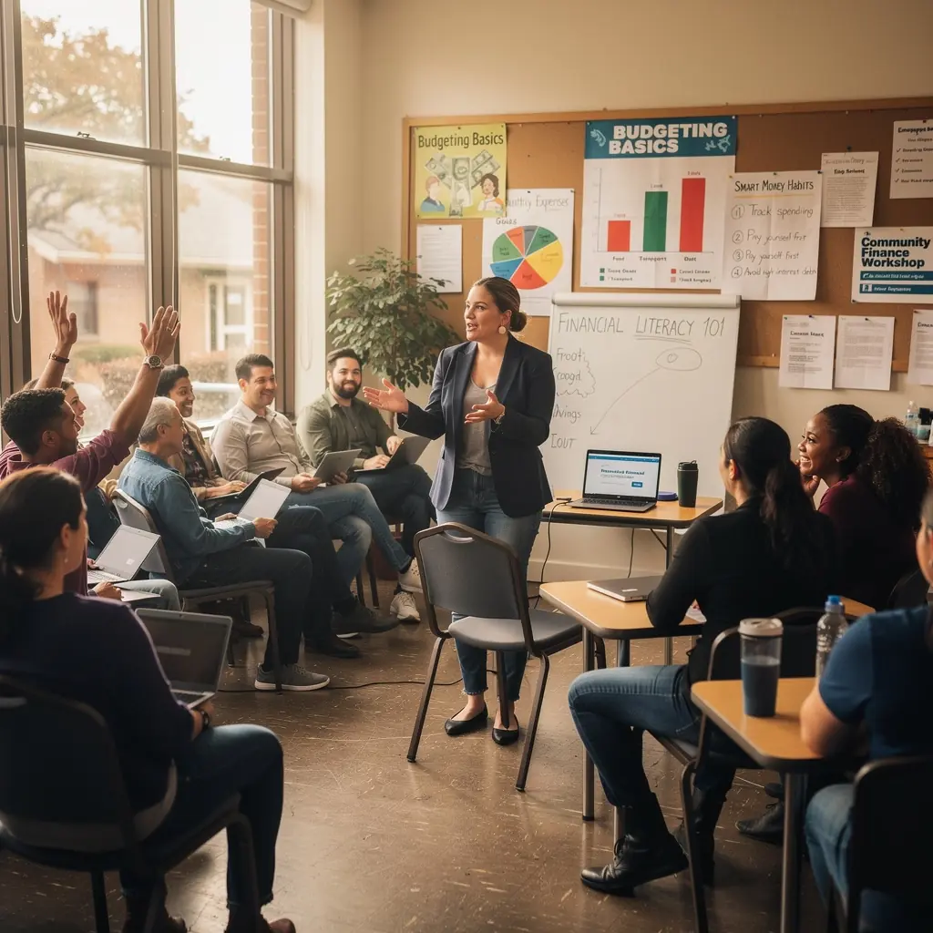 Pénzügyi tervezéshez kapcsolódó könyvek halmaza egy asztalon